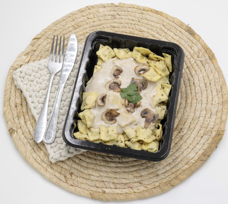 Ravioles con Salsa de Champiñones